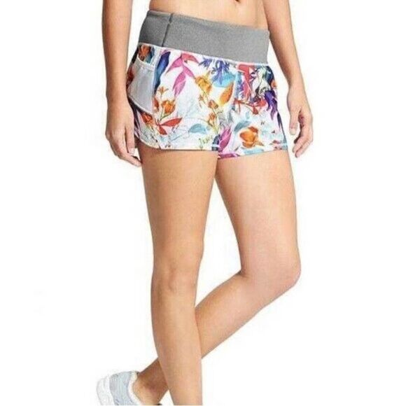 Athleta Pants - Athleta Shorts White Floral Ready Set Running XS